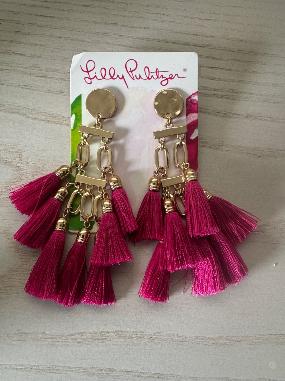 Lilly Pulitzer Multi-Tassel Drop Earrings with Gold Accents